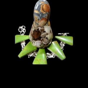 SIZE 7~XL,Chunky, Boho- Style, Oval-Shaped Milagano Jasper Ring.